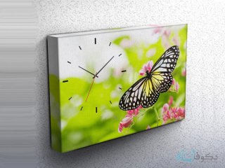 ساعت دیواری تابلوای طرح پروانه