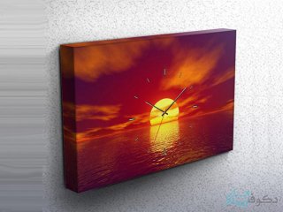ساعت دیواری تابلوای طرح غروب آفتاب