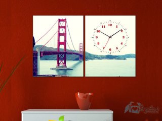 ساعت دیواری تابلو ای دو تکه طرح پل