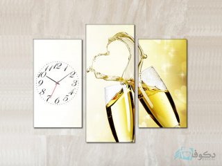 ساعت دیواری تابلو ای سه تکه طرح عشق