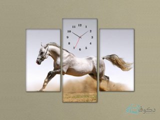 ساعت دیواری تابلو ای سه تکه ای طرح اسب