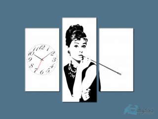 ساعت دیواری تابلو ای سه تکه ای طرح رومانتیک