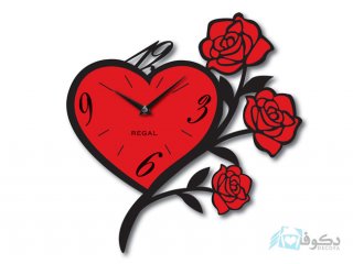 ساعت دیواری regal طرح گل قرمز