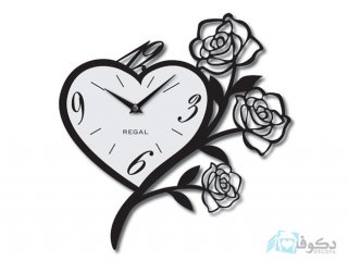 ساعت دیواری regal طرح گل سفید