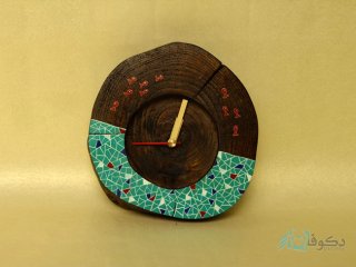 ساعت رومیزی چوبی حوض آبی