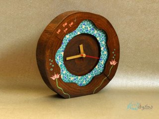 ساعت رومیزی چوبی نیلوفرانه