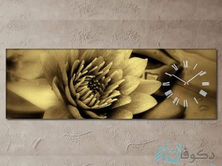 ساعت دیواری تابلوای طرح گل زرد