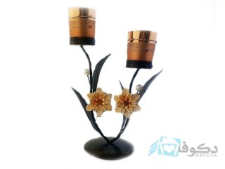 جا شمعی دکری طرح گل کوچک