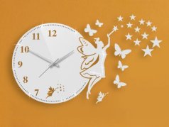 ساعت دیواری فانتزی فرشته نگیندار سفید