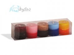 شمع استوانه 5 عددی دو رنگ