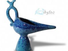 شمعدان سفالی با طرح قایق