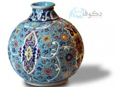 گلدان سفالی طرح شکم گرد