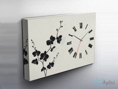 ساعت دیواری تابلوای طرح گل پاپیون