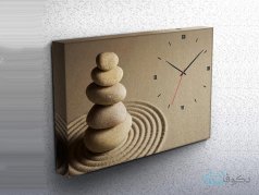 ساعت دیواری تابلوای طرح سنگ