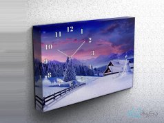 ساعت دیواری تابلوای طرح برف