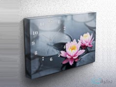 ساعت دیواری تابلوای طرح نیلوفر