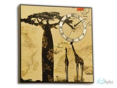 ساعت دیواری تابلوای طرح آفریقا 1