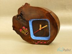 ساعت رومیزی چوبی شمعدونی