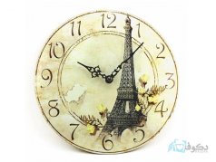 ساعت دیواری چوبی طرح پاریس