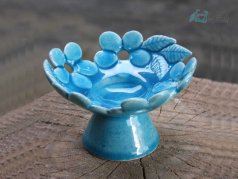 ظرف اطلسی پایه دار سفالی