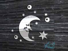 آینه فانتزی طرح ماه و ستاره