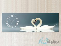 ساعت دیواری تابلوای طرح قو