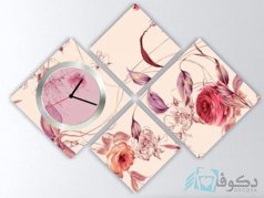ساعت دیواری تابلوای 4تکه مدل PS19