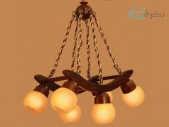 لوستر چوبی 3شاخه منحنی