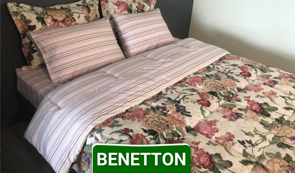 ست لحاف روتختی دونفره ۶ تکه پارچه کتان نخ برند بنتون کد 018