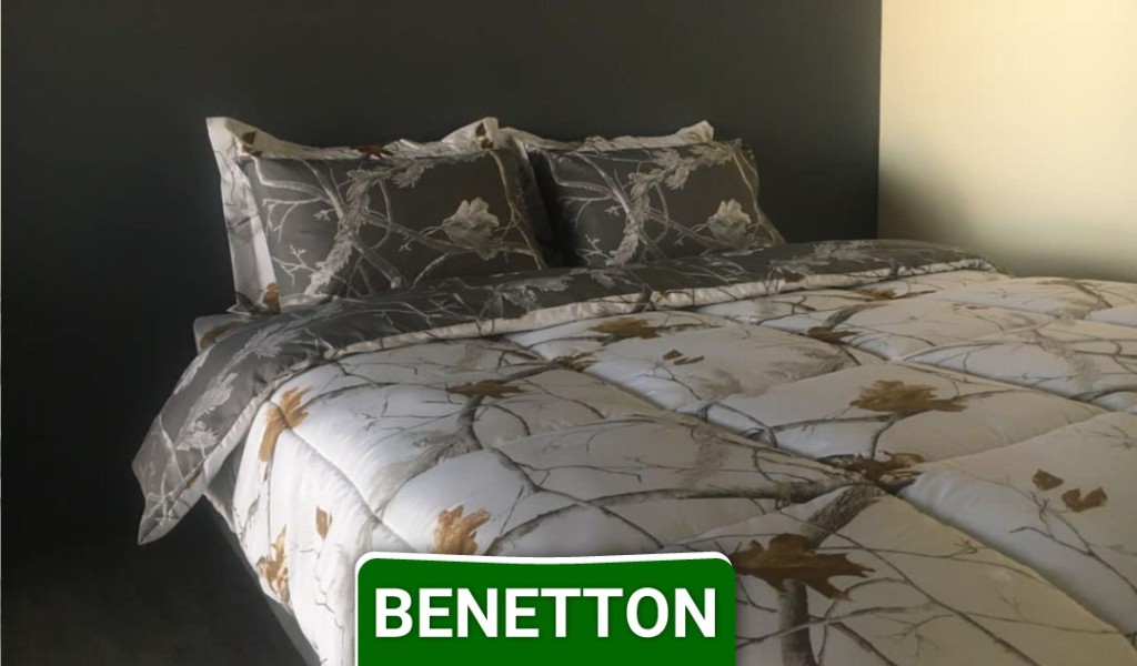 ست لحاف روتختی دونفره ۶ تکه پارچه کتان نخ برند بنتون کد 035