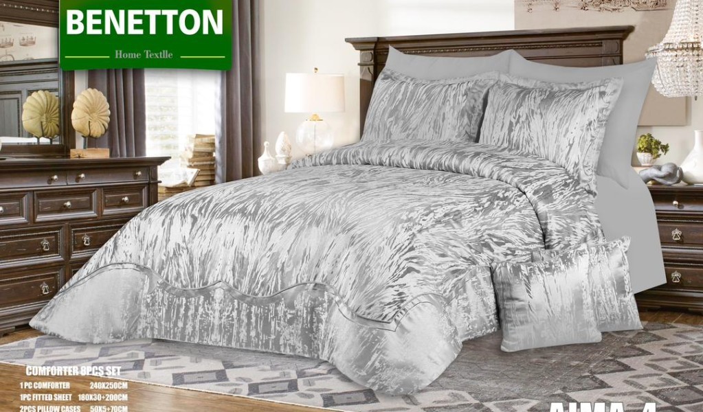 روتختی دو نفره شانل مخمل ۸ تکه برند بنتون مدل AIMA-4