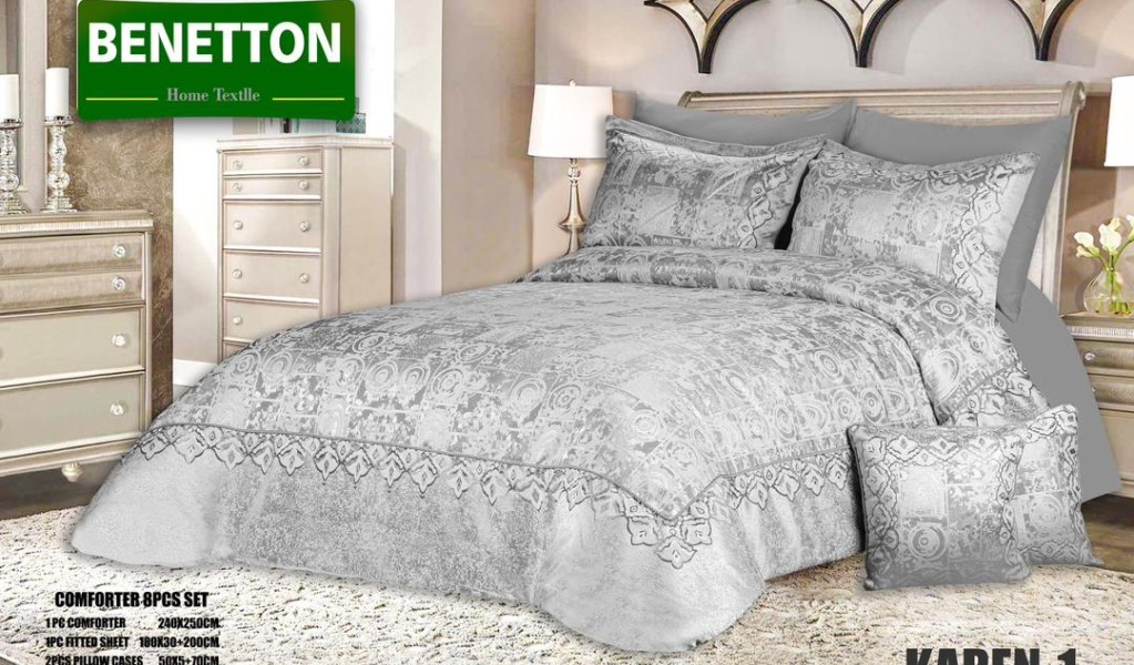 روتختی دو نفره شانل مخمل ۸ تکه برند بنتون مدل  KAREN-1