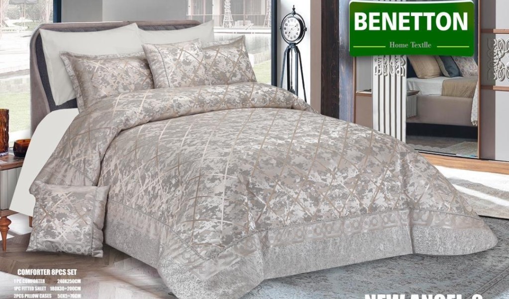 روتختی دو نفره شانل مخمل ۸ تکه برند بنتون مدل  NEW-ANGEL-2