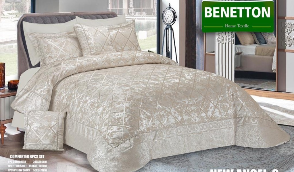 روتختی دو نفره شانل مخمل ۸ تکه برند بنتون مدل  NEW-ANGEL-3