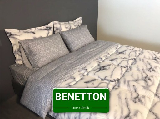 ست لحاف روتختی دونفره ۶ تکه پارچه کتان نخ برند بنتون کد 041