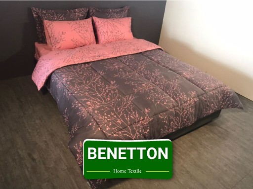 ست لحاف روتختی دونفره ۶ تکه پارچه کتان نخ برند بنتون کد 042