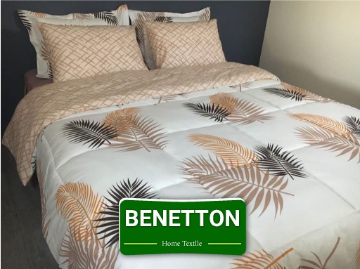 ست لحاف روتختی دونفره ۶ تکه پارچه کتان نخ برند بنتون کد 047