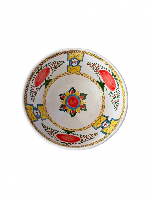 کاسه سفالی مند طرح خورشید