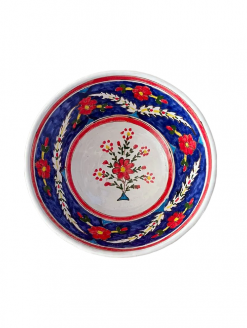 کاسه سفالی مند طرح گلدان