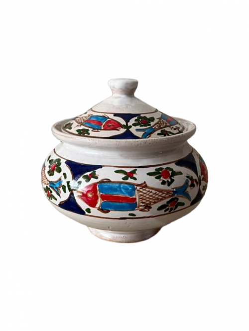 قندان سفالی مند طرح ماهی