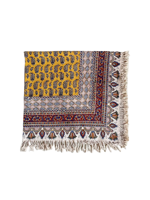 رومیزی قلمکار کلاسیک خردلی ۲