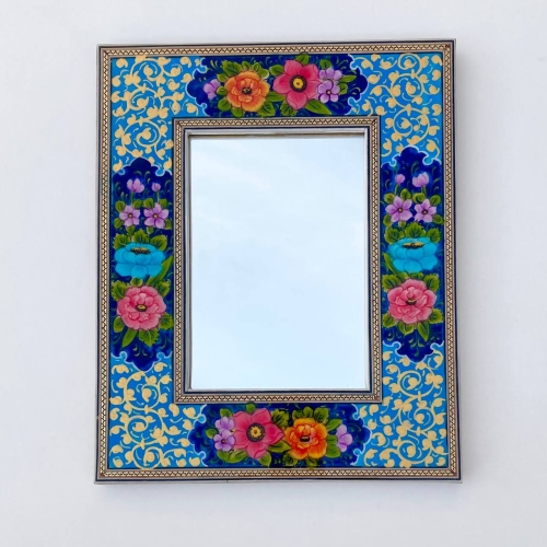 آینه خاتم‌کاری طرح گل متوسط