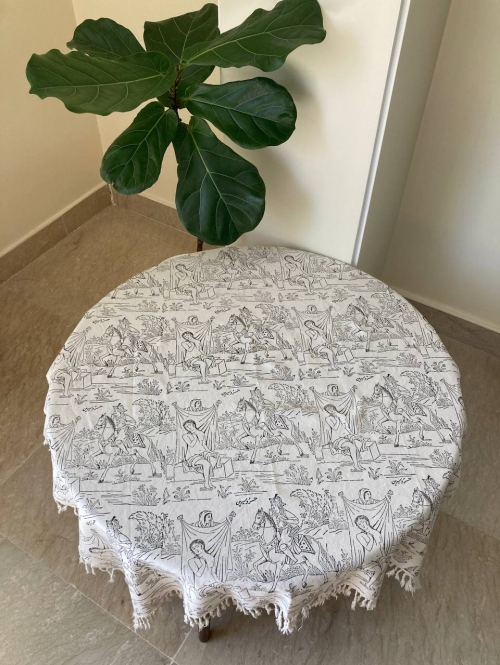 رومیزی قلمکار طرح خسرو و شیرین