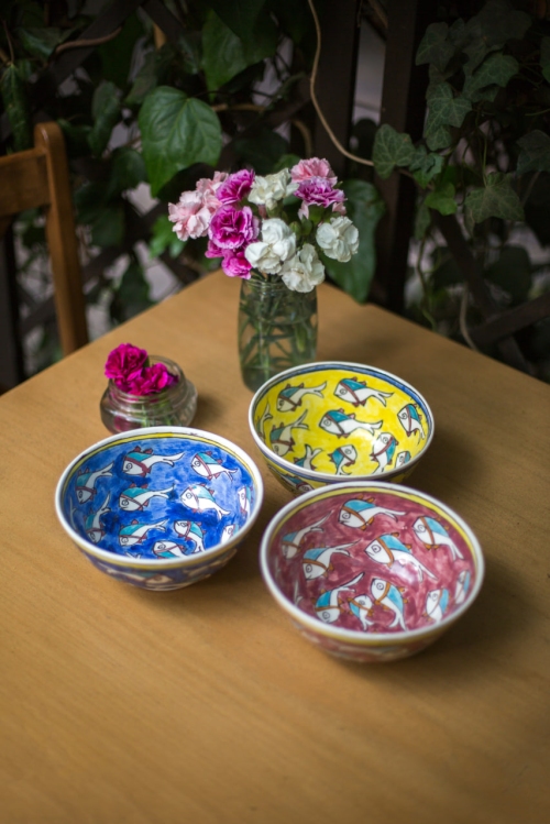 کاسه طرح ماهی شهرضا
