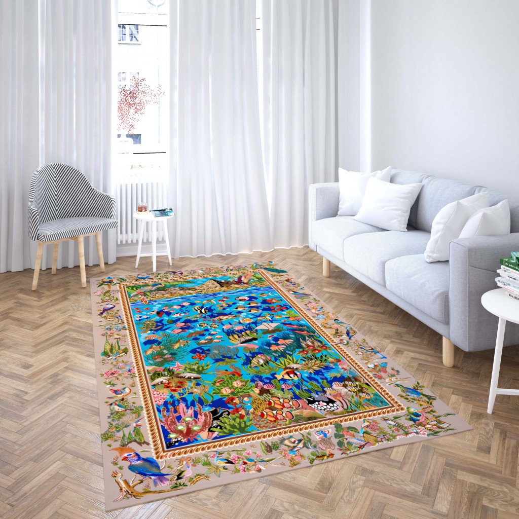 روفرشی کشدار طرح سنتی و مدرن مناسب هال و پذیرایی برند دفه کد TS 428