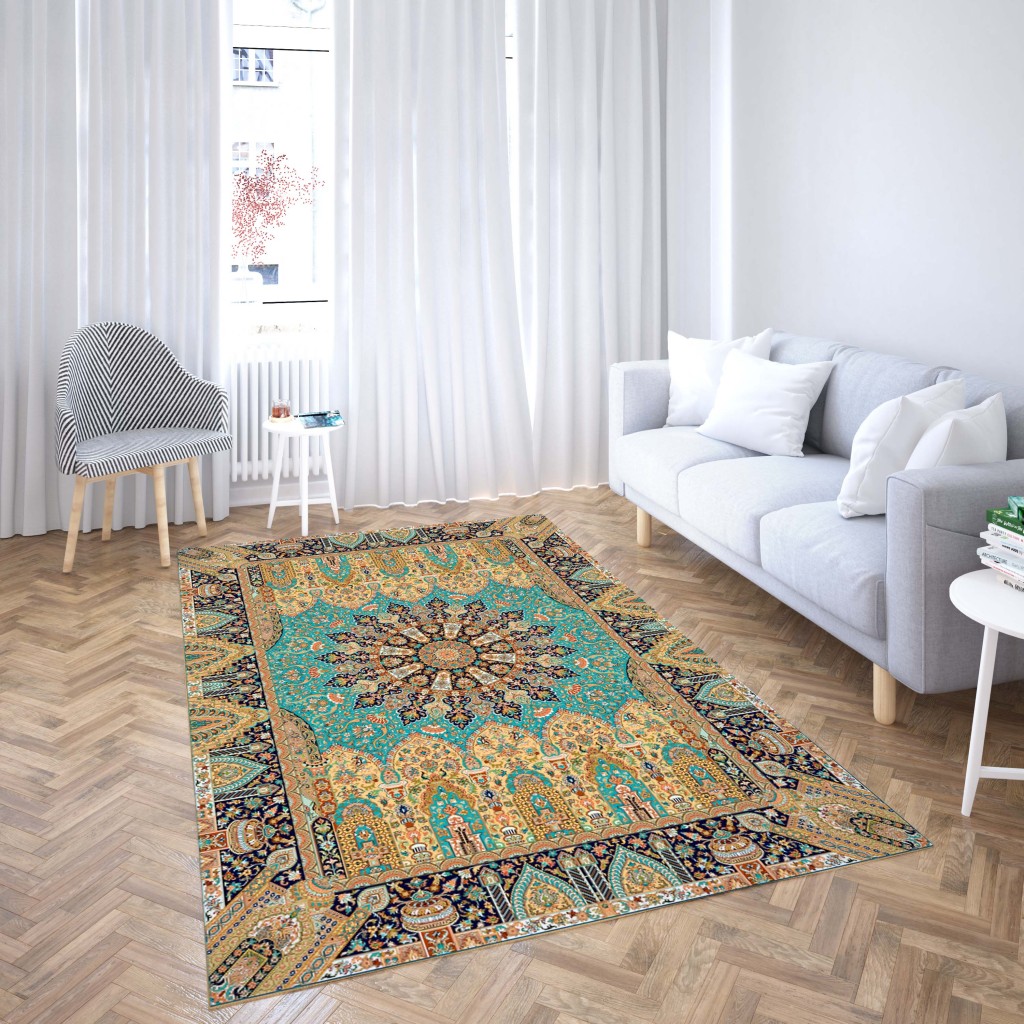 روفرشی کشدار طرح سنتی و مدرن مناسب هال و پذیرایی برند دفه کد TS 487