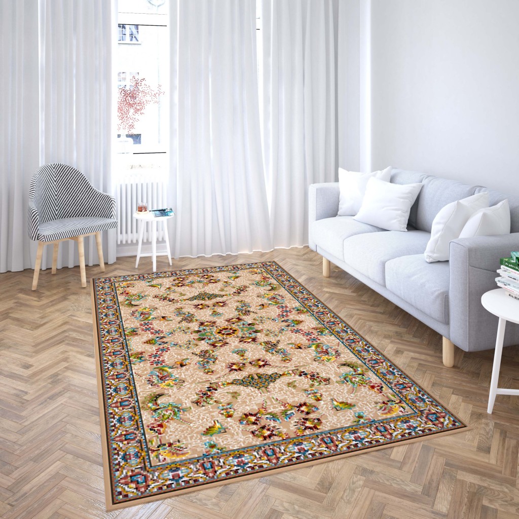 روفرشی کشدار طرح سنتی و مدرن مناسب هال و پذیرایی برند دفه کد TS 887