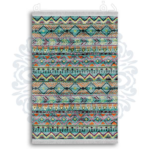 فرشینه از جنس پارچه هازان مخمل ترک طرح گلیم برند دفه کد DDGG 188