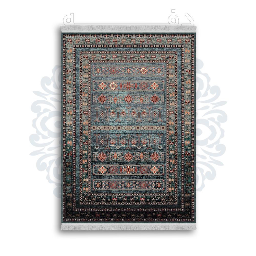 *جدید* فرشینه از جنس پارچه شانل مخمل ترک طرح فانتزی برند دفه کد 827