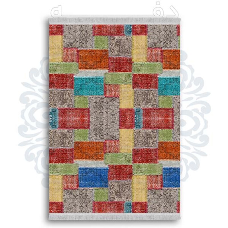 فرشینه دفه از جنس پارچه شانل ترک طرح  گلیم کد 163